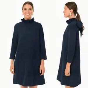 Tuckernuck Pomander Place Daphne Ruffle Bow Back Dress Navy - XS